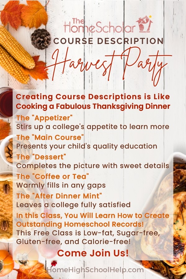 Course Description Harvest Party