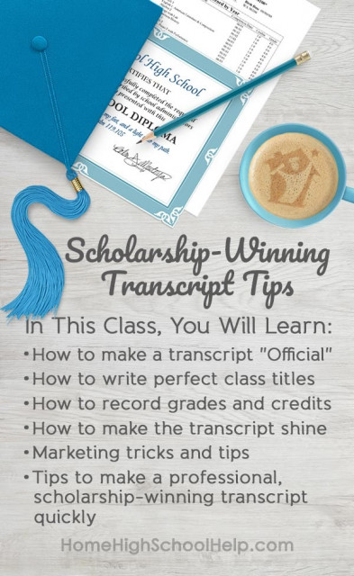 scholarship winning homeschool transcript tips pin