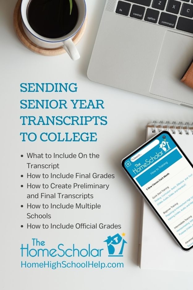 sending senior year transcripts to college pin