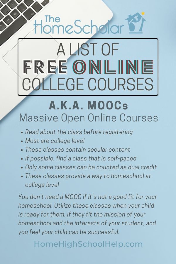 A List of Free Online College Courses