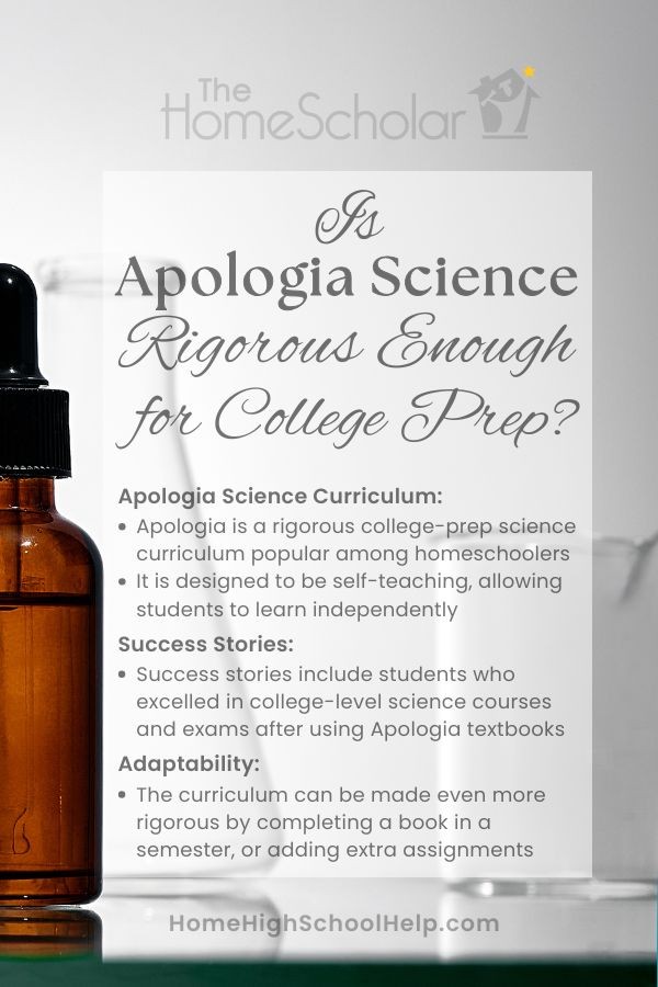 Is Apologia Science Rigorous Enough for College Prep?