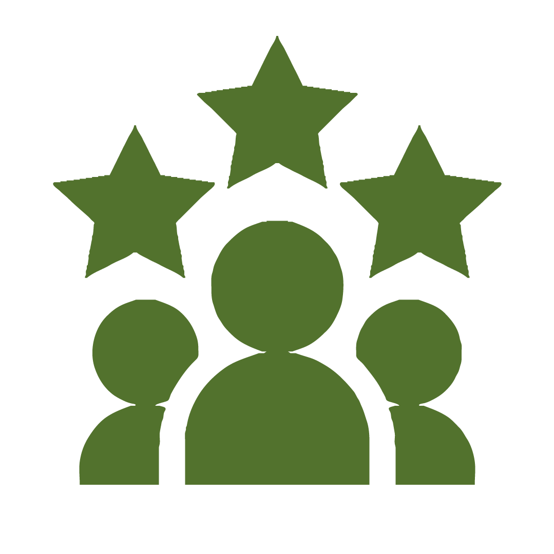 Three icons with text: 1) Group with stars and 'We will give UNBIASED, EXPERT advice'