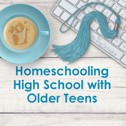 Homeschooling High School with Older Teens. Keyboard and Coffee